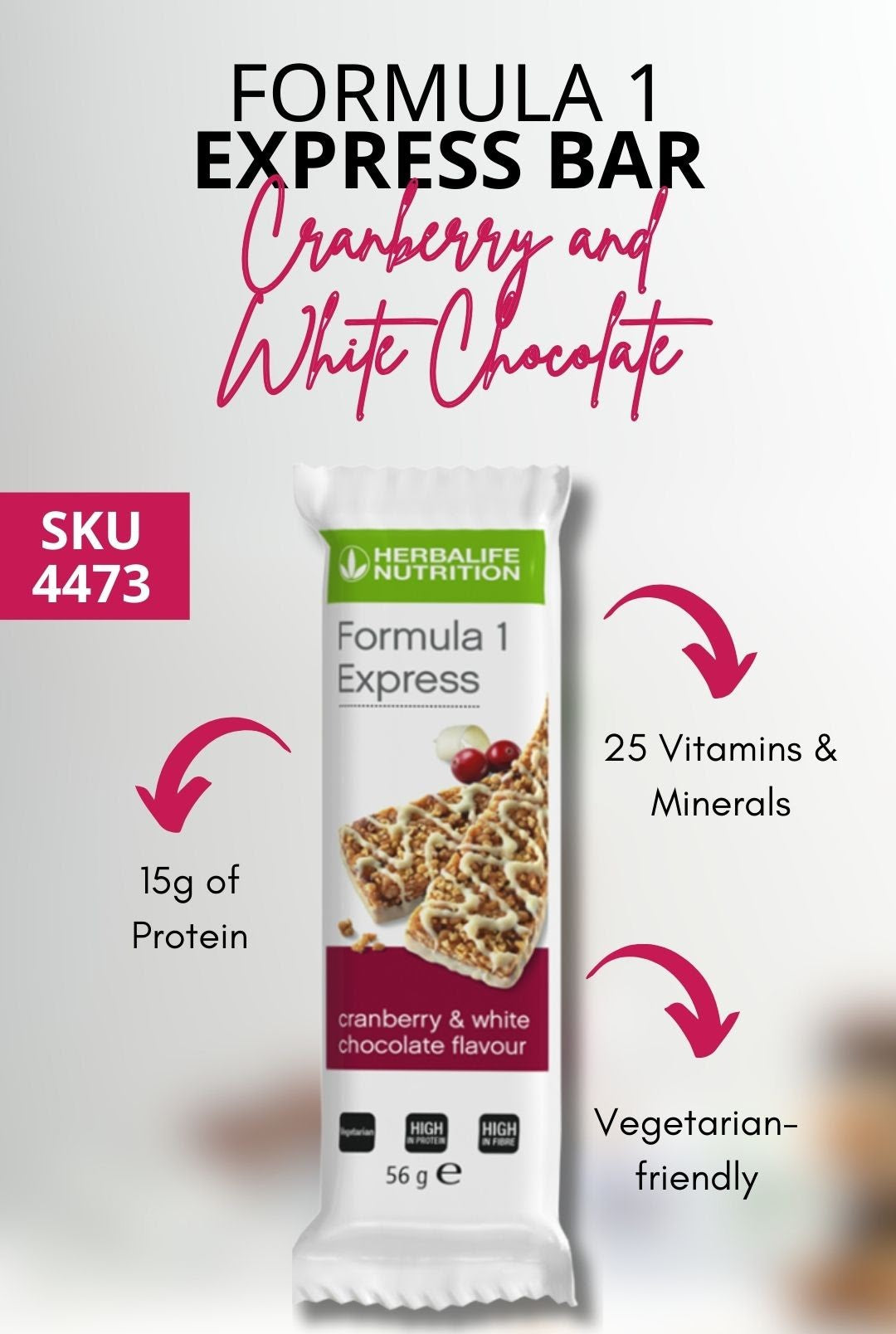 Formula 1 Express Healthy Meal Bars Cranberry & White Chocolate