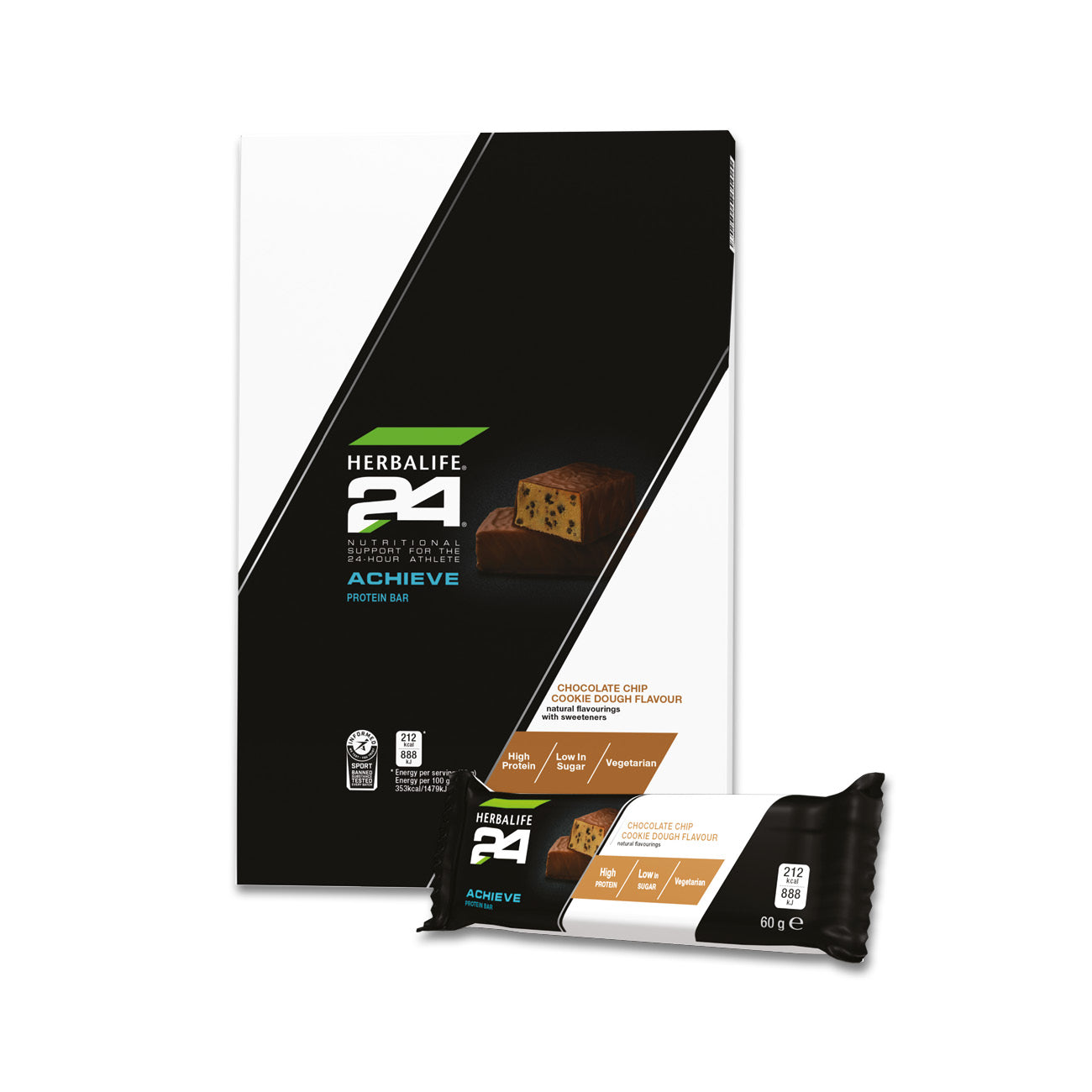 Herbalife24® Achieve Protein Bar Chocolate Chip Cookie Dough Box of 6